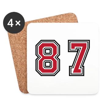 87 Number Symbol - Coasters (set of 4) - white - Front