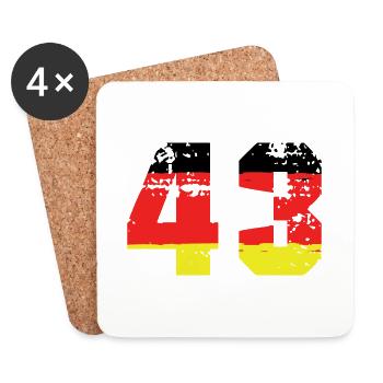 43 Numéro Allemagne Jersey - Dessous de verre (lot de 4) - blanc - Devant