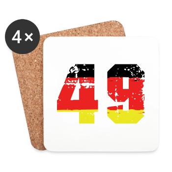49 Number Germany Jersey - Coasters (set of 4) - white - Front