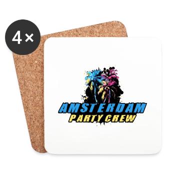 Amsterdam Party Crew Urlaub Spruch - Untersetzer (4er-Set) - Weiß - Vorne