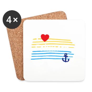 Ich liebe Fehmarn Küstenlook - Untersetzer (4er-Set) - Weiß - Vorne