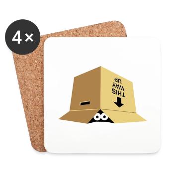 Une boîte déplacer - Dessous de verre (lot de 4) - blanc - Devant