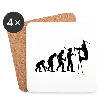 T-shirt de ski Evolution - Dessous de verre (lot de 4) - blanc - Devant