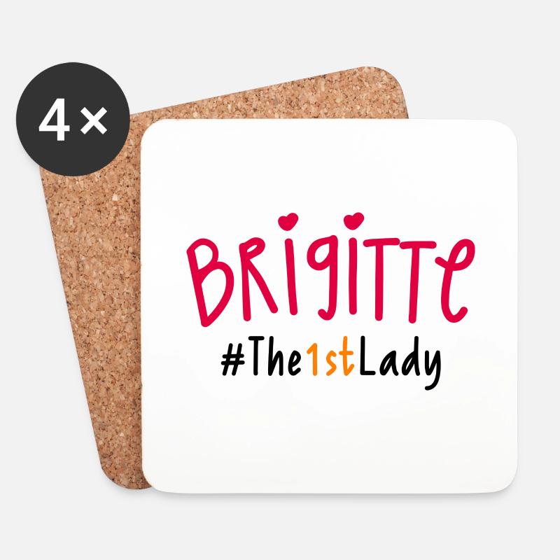 Brigitte, Die 1. Dame - Untersetzer (4er-Set) - Weiß