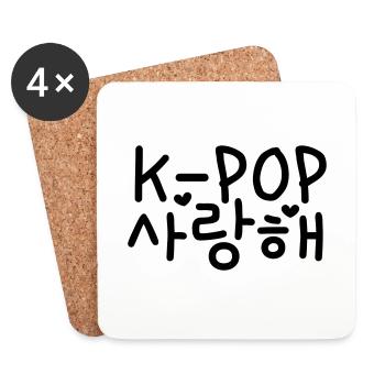 I love k-pop - Sarange K-Pop - Untersetzer (4er-Set) - Weiß - Vorne