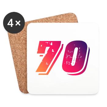 Symbole de 70 chiffres - Dessous de verre (lot de 4) - blanc - Devant