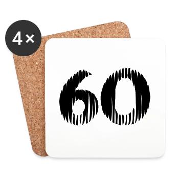 60 number jersey - Coasters (set of 4) - white - Front