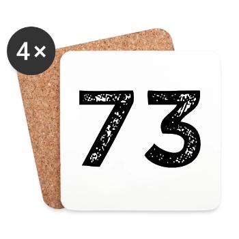 73 Zahl Trikot - Untersetzer (4er-Set) - Weiß - Vorne