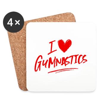 Ich liebe Gymnastik - Untersetzer (4er-Set) - Weiß - Vorne