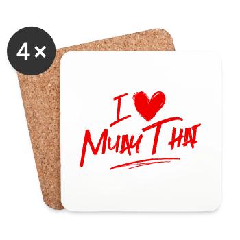 I love Muay Thai - Coasters (set of 4) - white - Front
