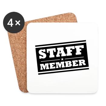 Membres du personnel - Dessous de verre (lot de 4) - blanc - Devant