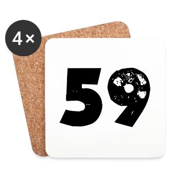 59 Number - Coasters (set of 4) - white - Front