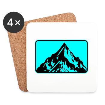 Paysage symbole de montagne - Dessous de verre (lot de 4) - blanc - Devant
