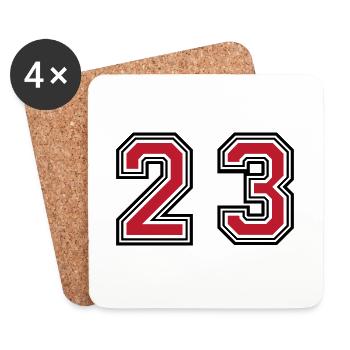23 Zahl symbol - Untersetzer (4er-Set) - Weiß - Vorne
