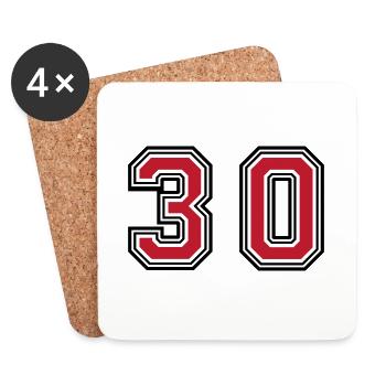 30 Zahl symbol - Untersetzer (4er-Set) - Weiß - Vorne