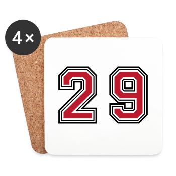 29 Zahl symbol - Untersetzer (4er-Set) - Weiß - Vorne