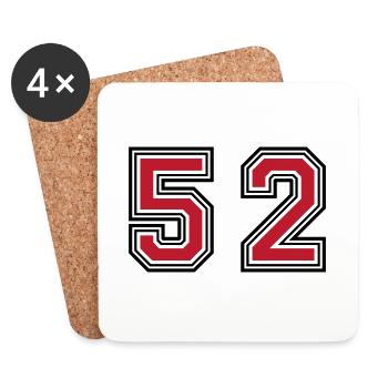 52 Number Symbol - Coasters (set of 4) - white - Front