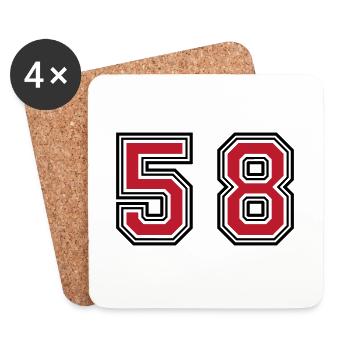 58 Number Symbol - Coasters (set of 4) - white - Front