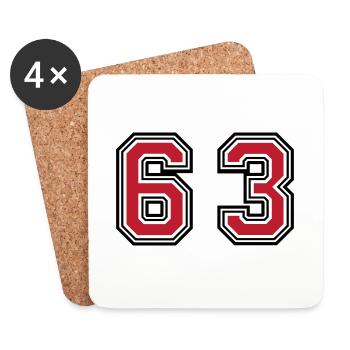 63 Number Symbol - Coasters (set of 4) - white - Front