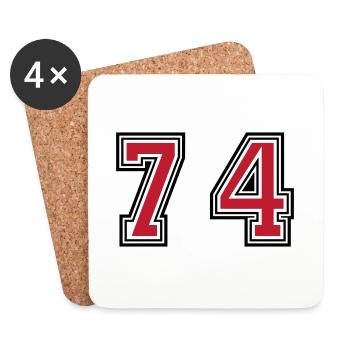 74 Number Symbol - Coasters (set of 4) - white - Front