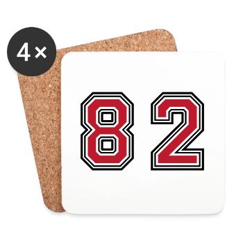 82 Zahl Symbol - Untersetzer (4er-Set) - Weiß - Vorne