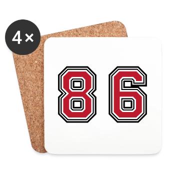 86 Number Symbol - Coasters (set of 4) - white - Front