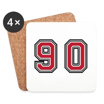 90 Zahl Symbol - Untersetzer (4er-Set) - Weiß - Vorne