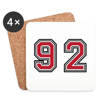 92 Number Symbol - Coasters (set of 4) - white - Front