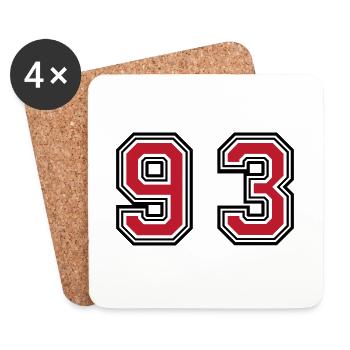 93 Number Symbol - Coasters (set of 4) - white - Front