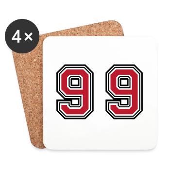 99 Number Symbol - Coasters (set of 4) - white - Front