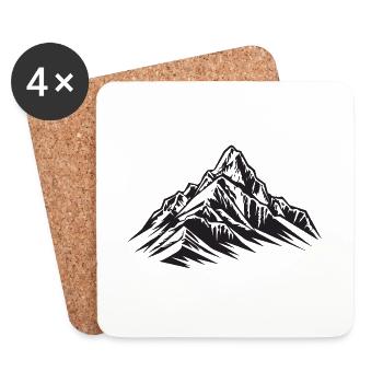 Montagnes de symboles - Dessous de verre (lot de 4) - blanc - Devant