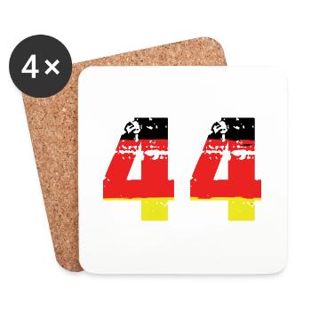 44 Number Germany Jersey - Coasters (set of 4) - white - Front