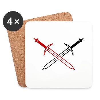 Sword Icon - Coasters (set of 4) - white - Front