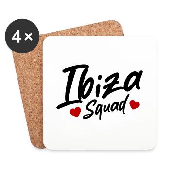 Ibiza Squad Heart - Coasters (set of 4) - white - Front