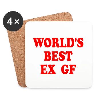 worlds best ex gf - Coasters (set of 4) - white - Front
