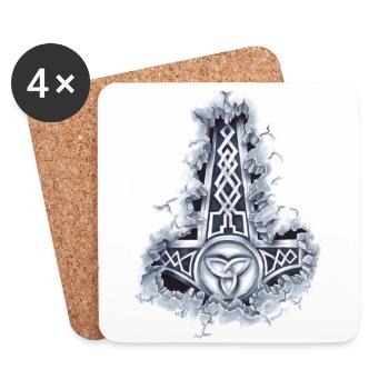 Thors Hammer à Stavros_ink32 - Dessous de verre (lot de 4) - blanc - Devant