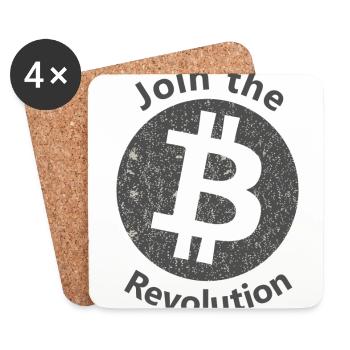 Die Bitcoin Geschichte - Untersetzer (4er-Set) - Weiß - Vorne