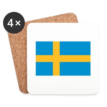 Nationalflagge von Schweden - Untersetzer (4er-Set) - Weiß - Vorne
