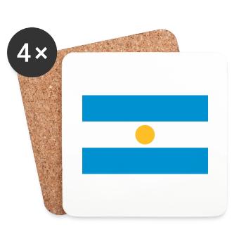 Drapeau national de l Argentine - Dessous de verre (lot de 4) - blanc - Devant