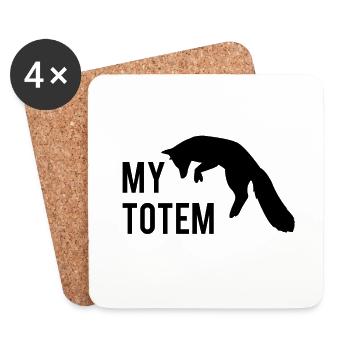 My totem fox - Coasters (set of 4) - white - Front