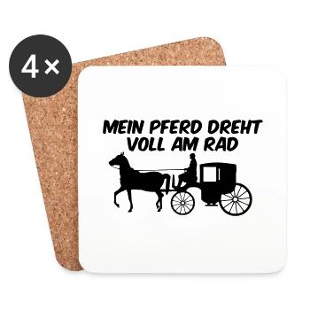 Mein Pferd dreht voll am Rad - Untersetzer (4er-Set) - Weiß - Vorne