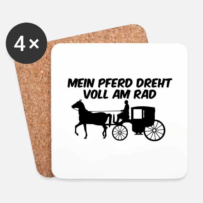 Mein Pferd dreht voll am Rad - Untersetzer (4er-Set) - Weiß