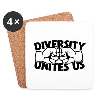 Anti racisme racisme tolérance droits de l'homme - Dessous de verre (lot de 4) - blanc - Devant