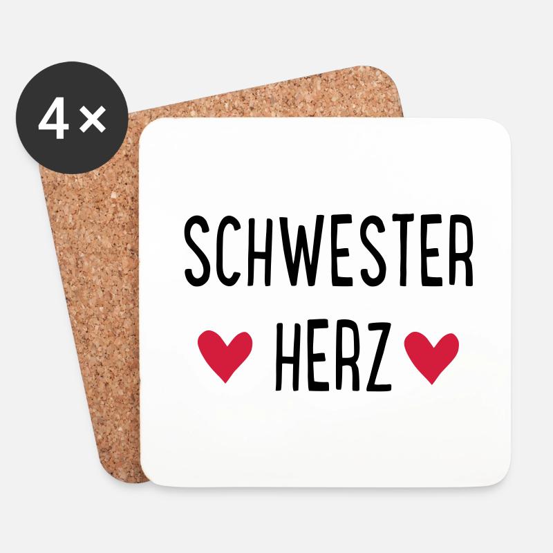 SCHWESTERHERZ - Untersetzer (4er-Set) - Weiß