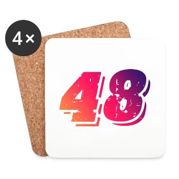 48 Zahl Symbol - Untersetzer (4er-Set) - Weiß - Vorne