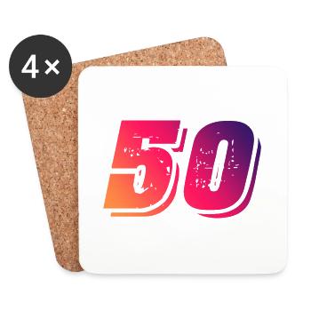 50 number symbol - Coasters (set of 4) - white - Front