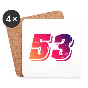 53 Number Symbol - Coasters (set of 4) - white - Front