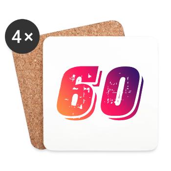 Symbole de 60 chiffres - Dessous de verre (lot de 4) - blanc - Devant