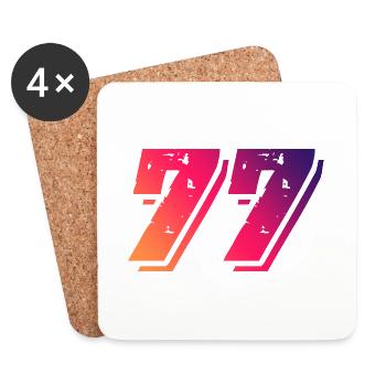 77 Number Symbol - Coasters (set of 4) - white - Front
