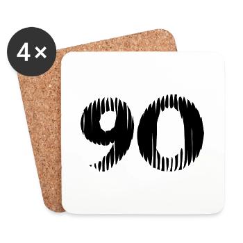 90 Zahl Trikot - Untersetzer (4er-Set) - Weiß - Vorne